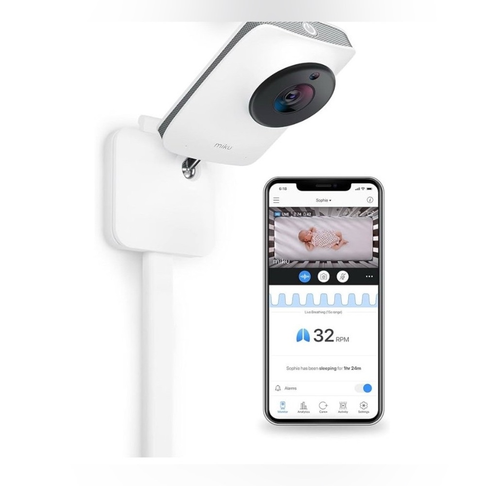 Miku Pro Smart Baby Monitor Real-time Breathing & Sleep Tracking